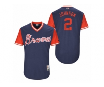 Men's 2017 Little League World Series Braves Micah Johnson #2 Johnson Navy Jersey