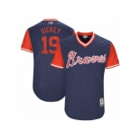 Men's 2017 Little League World Series Braves R.A. Dickey #19 Dickey Navy Jersey