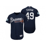 Men's Atlanta Braves #49 Julio Teheran 2017 Spring Training Flex Base Authentic Collection Stitched Baseball Jersey