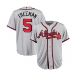 Men's Atlanta Braves #5 Freddie Freeman Majestic Gray Road Cool Base Player Jersey