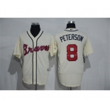 Men's Atlanta Braves #8 Jace Peterson Majestic Cream Road Cool Base Player Jersey