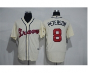 Men's Atlanta Braves #8 Jace Peterson Majestic Cream Road Cool Base Player Jersey