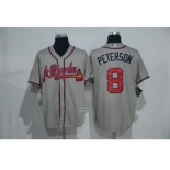 Men's Atlanta Braves #8 Jace Peterson Majestic Gray Road Cool Base Player Jersey