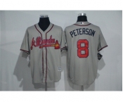 Men's Atlanta Braves #8 Jace Peterson Majestic Gray Road Cool Base Player Jersey