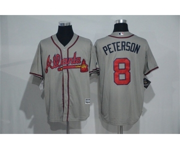 Men's Atlanta Braves #8 Jace Peterson Majestic Gray Road Cool Base Player Jersey