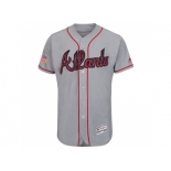 Men's Atlanta Braves Blank Grey Stitched 2016 Fashion Stars & Stripes Flex Base Baseball Jersey