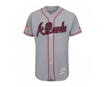 Men's Atlanta Braves Blank Grey Stitched 2016 Fashion Stars & Stripes Flex Base Baseball Jersey