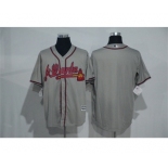 Men's Atlanta Braves Blank Majestic Gray Road Cool Base Jersey