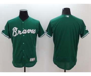 Men's Atlanta Braves blank Majestic Green Celtic Flexbase Authentic Collection Jersey