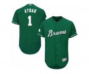 Men's Majestic Atlanta Braves #1 Erick Aybar Green Celtic Flexbase Authentic Collection MLB Jersey