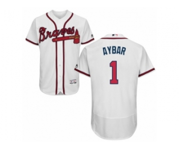 Men's Majestic Atlanta Braves #1 Erick Aybar White Flexbase Authentic Collection MLB Jersey