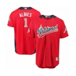 Men's Majestic Atlanta Braves #1 Ozzie Albies Game Red National League 2018 MLB All-Star MLB Jersey