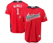 Men's Majestic Atlanta Braves #1 Ozzie Albies Game Red National League 2018 MLB All-Star MLB Jersey