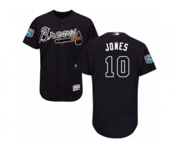 Men's Majestic Atlanta Braves #10 Chipper Jones Blue Flexbase Authentic Collection MLB Jersey