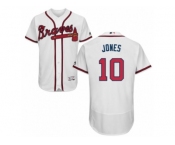 Men's Majestic Atlanta Braves #10 Chipper Jones White Flexbase Authentic Collection MLB Jersey