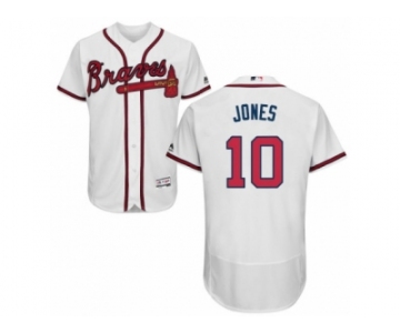 Men's Majestic Atlanta Braves #10 Chipper Jones White Flexbase Authentic Collection MLB Jersey