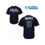 Men's Majestic Atlanta Braves #11 Ender Inciarte Replica Blue Alternate Road Cool Base MLB Jersey