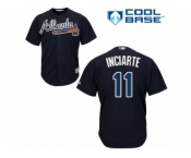 Men's Majestic Atlanta Braves #11 Ender Inciarte Replica Blue Alternate Road Cool Base MLB Jersey