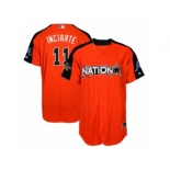 Men's Majestic Atlanta Braves #11 Ender Inciarte Replica Orange National League 2017 MLB All-Star MLB Jersey