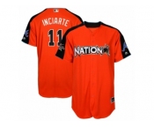 Men's Majestic Atlanta Braves #11 Ender Inciarte Replica Orange National League 2017 MLB All-Star MLB Jersey