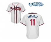 Men's Majestic Atlanta Braves #11 Ender Inciarte Replica White Home Cool Base MLB Jersey