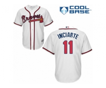 Men's Majestic Atlanta Braves #11 Ender Inciarte Replica White Home Cool Base MLB Jersey