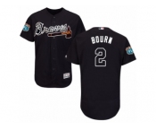 Men's Majestic Atlanta Braves #2 Michael Bourn Blue Flexbase Authentic Collection MLB Jersey