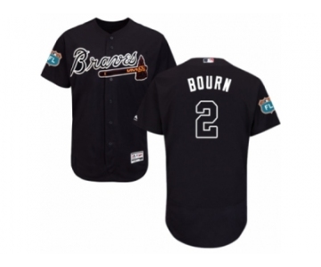 Men's Majestic Atlanta Braves #2 Michael Bourn Blue Flexbase Authentic Collection MLB Jersey