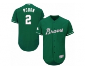 Men's Majestic Atlanta Braves #2 Michael Bourn Green Celtic Flexbase Authentic Collection MLB Jersey