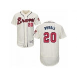 Men's Majestic Atlanta Braves #20 Bud Norris Cream Flexbase Authentic Collection MLB Jersey