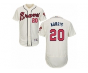 Men's Majestic Atlanta Braves #20 Bud Norris Cream Flexbase Authentic Collection MLB Jersey