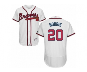 Men's Majestic Atlanta Braves #20 Bud Norris White Flexbase Authentic Collection MLB Jersey