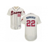 Men's Majestic Atlanta Braves #22 Nick Markakis Cream Flexbase Authentic Collection MLB Jersey