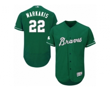 Men's Majestic Atlanta Braves #22 Nick Markakis Green Celtic Flexbase Authentic Collection MLB Jersey