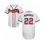 Men's Majestic Atlanta Braves #22 Nick Markakis White Flexbase Authentic Collection MLB Jersey