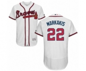 Men's Majestic Atlanta Braves #22 Nick Markakis White Flexbase Authentic Collection MLB Jersey