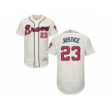 Men's Majestic Atlanta Braves #23 David Justice Cream Flexbase Authentic Collection MLB Jersey