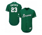 Men's Majestic Atlanta Braves #23 Nick Swisher Green Celtic Flexbase Authentic Collection MLB Jersey