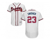 Men's Majestic Atlanta Braves #23 Nick Swisher White Flexbase Authentic Collection MLB Jersey