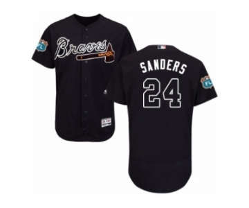 Men's Majestic Atlanta Braves #24 Deion Sanders Blue Flexbase Authentic Collection MLB Jersey