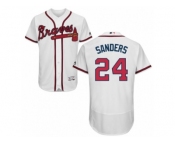 Men's Majestic Atlanta Braves #24 Deion Sanders White Flexbase Authentic Collection MLB Jersey