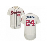 Men's Majestic Atlanta Braves #24 Kelly Johnson Cream Flexbase Authentic Collection MLB Jersey