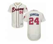 Men's Majestic Atlanta Braves #24 Kelly Johnson Cream Flexbase Authentic Collection MLB Jersey