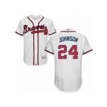 Men's Majestic Atlanta Braves #24 Kelly Johnson White Flexbase Authentic Collection MLB Jersey