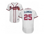 Men's Majestic Atlanta Braves #25 Tyler Flowers White Flexbase Authentic Collection MLB Jersey