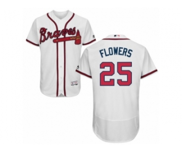 Men's Majestic Atlanta Braves #25 Tyler Flowers White Flexbase Authentic Collection MLB Jersey