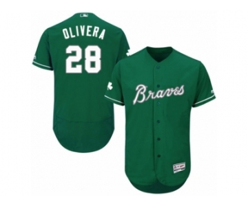 Men's Majestic Atlanta Braves #28 Hector Olivera Green Celtic Flexbase Authentic Collection MLB Jersey