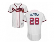 Men's Majestic Atlanta Braves #28 Hector Olivera White Flexbase Authentic Collection MLB Jersey