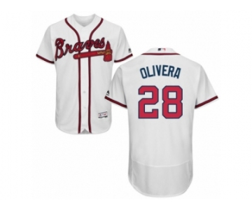 Men's Majestic Atlanta Braves #28 Hector Olivera White Flexbase Authentic Collection MLB Jersey