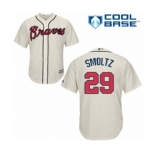 Men's Majestic Atlanta Braves #29 John Smoltz Authentic Cream Alternate Cool Base MLB